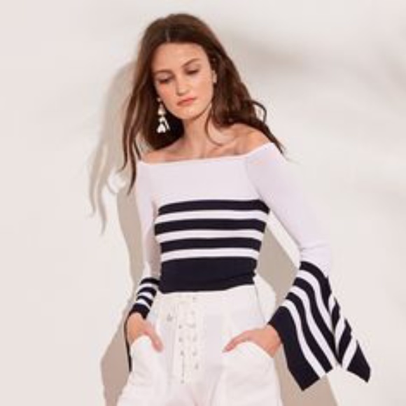 Autumn Cashmere Stiriped Off Shoulder Top - Picture 1 of 1